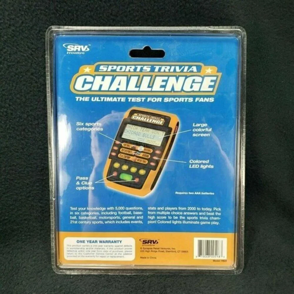 Sports Trivia Challenge Game Handheld Baseball Football Basketball Lrg Print New